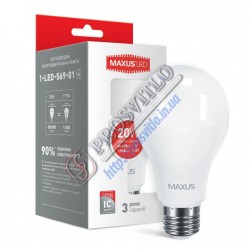 Светодиодная лампа Maxus A80 20W 3000K 220V E27 (1-LED-569-01)