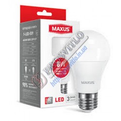 Светодиодная лампа Maxus A60 8W 3000K 220V E27 (1-LED-559)